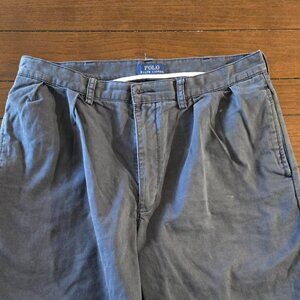 Polo Ralph Lauren Mens Classic Fit Pleated Chino Shorts Navy Size 35